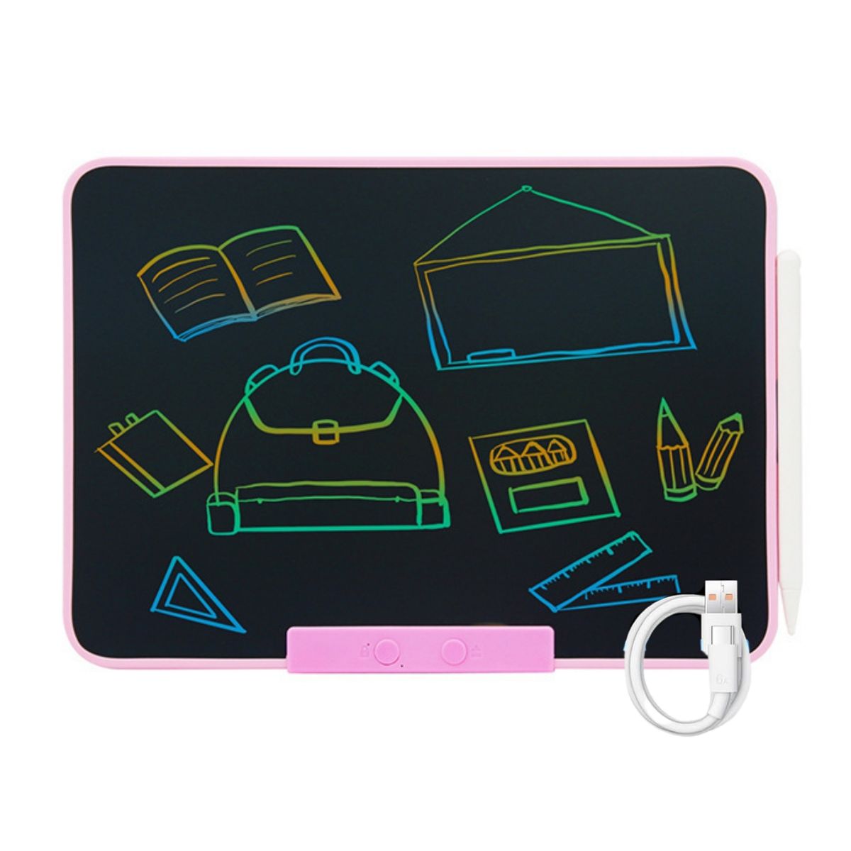 GENERICO - Pizarra Mágica Para Niños Juguete Recargable 16 Tablet Lcd Rosa