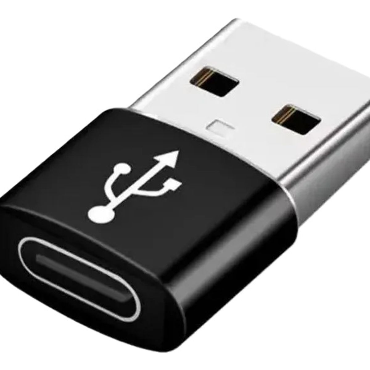 GENERICO - Adaptador Tipo C Hembra USB Macho Color Negro