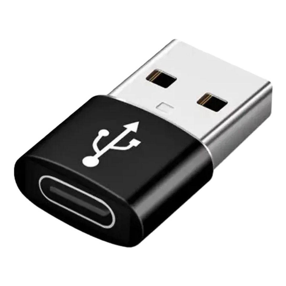 GENERICO - Adaptador Tipo C Hembra USB Macho Color Negro