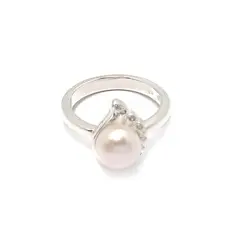 ANDREA COGGIOLA JOYAS - Anillo Perla De Río Ala Circón Plata Fina 925