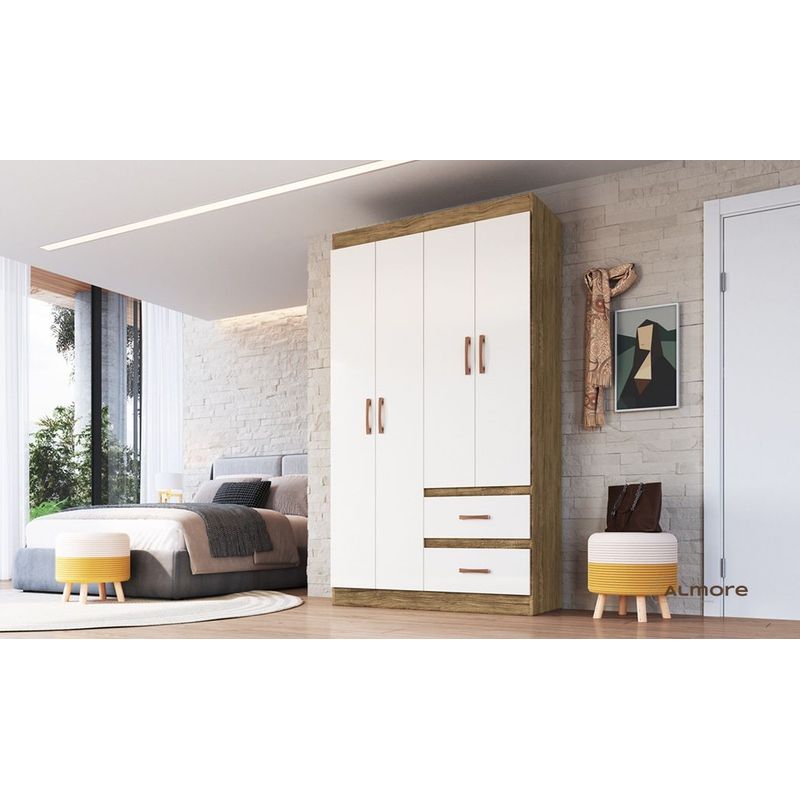 ALMORE - Closet Berlin 4 Ptas 2 Caj Nogueira/Off White
