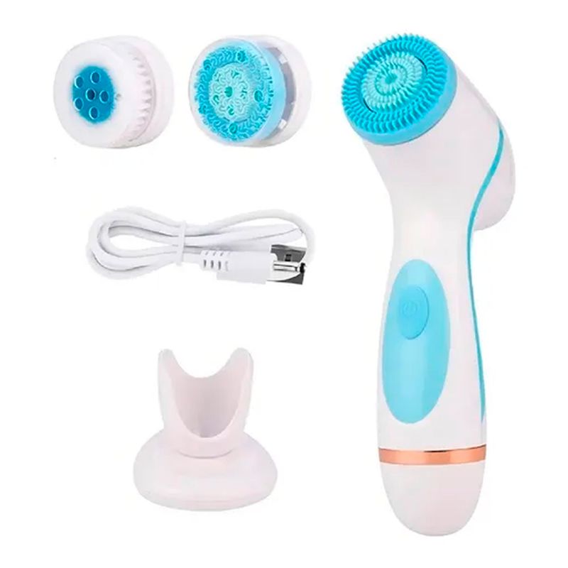 ESHOPANGIE - Cepillo Limpieza Facial Celeste Masajeador Silicona 3 En 1