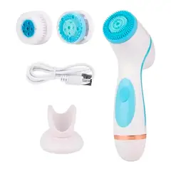 ESHOPANGIE - Cepillo Limpieza Facial Celeste Masajeador Silicona 3 En 1