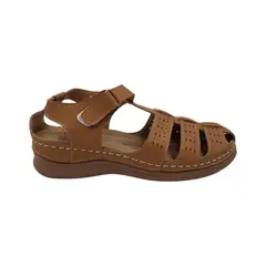 HERIEL - Sandalia Camel Baja Velcro