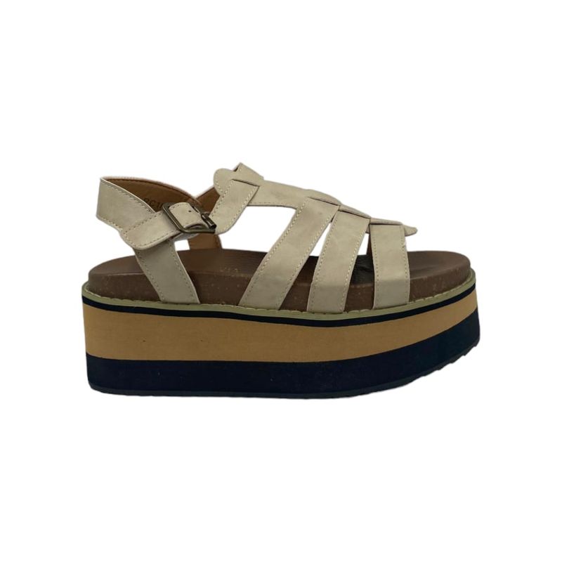 HERIEL - Sandalia Camel Plataforma Mujer