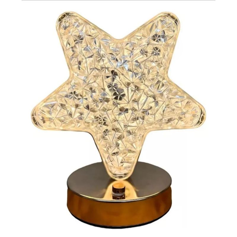 GENERICO - Lampara Decorativa Mesa Estrella Recargable USB 3