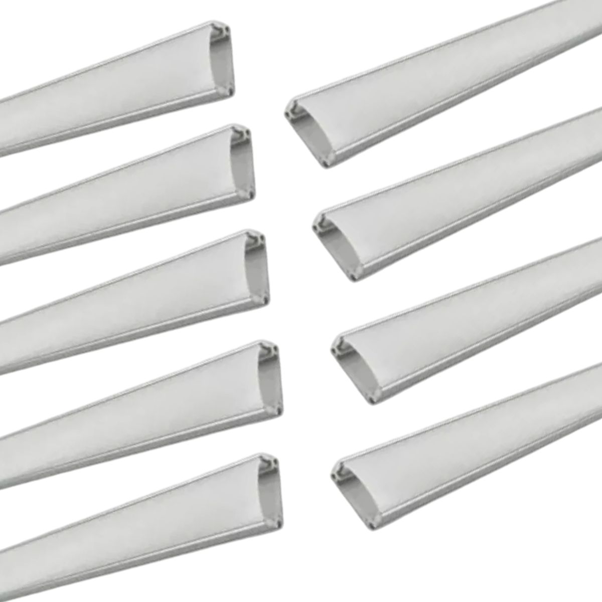 GENERICO - 9 Perfiles de 1 metro Rectangular Plano para Cinta Led (1205)