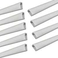 9 Perfiles de 1 metro Rectangular Plano para Cinta Led (1205)