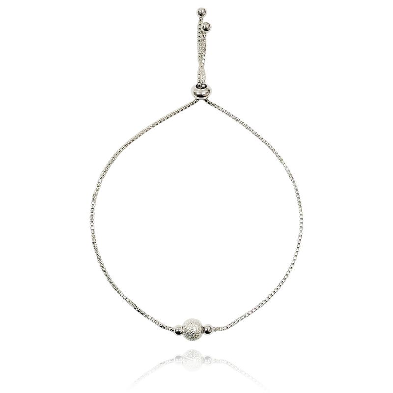 ANDREA COGGIOLA JOYAS - Pulsera Bola Satinada Plata Fina 925 Adaptable