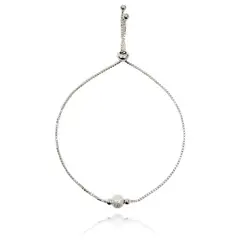 COGGIOLA - Pulsera Bola Satinada Plata Fina 925 Adaptable