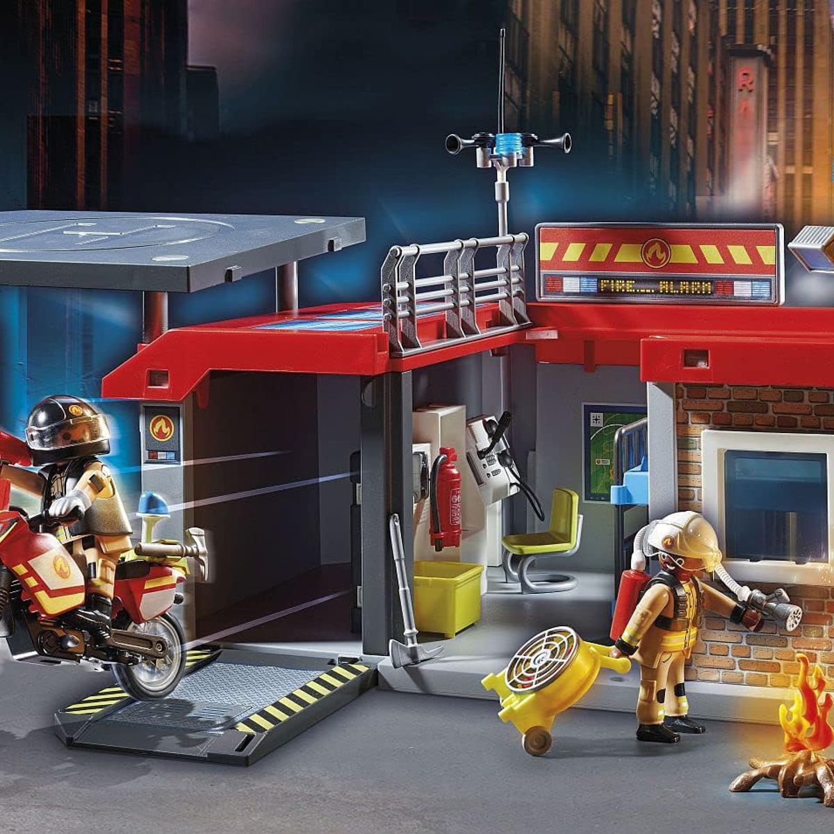 PLAYMOBIL - PLAYMOBIL LLEVAR A LO LARGO DE LA ESTACIÓN BOMBEROS PM71193