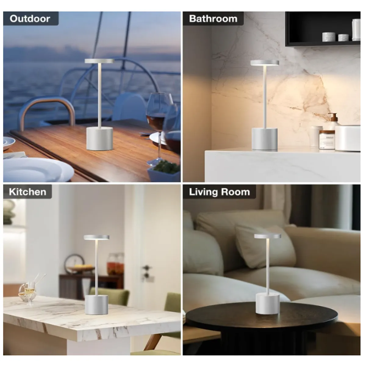 GENERICO - Lámpara De Mesa Recargable Lámpara Inalámbrica Lampara Led Negro