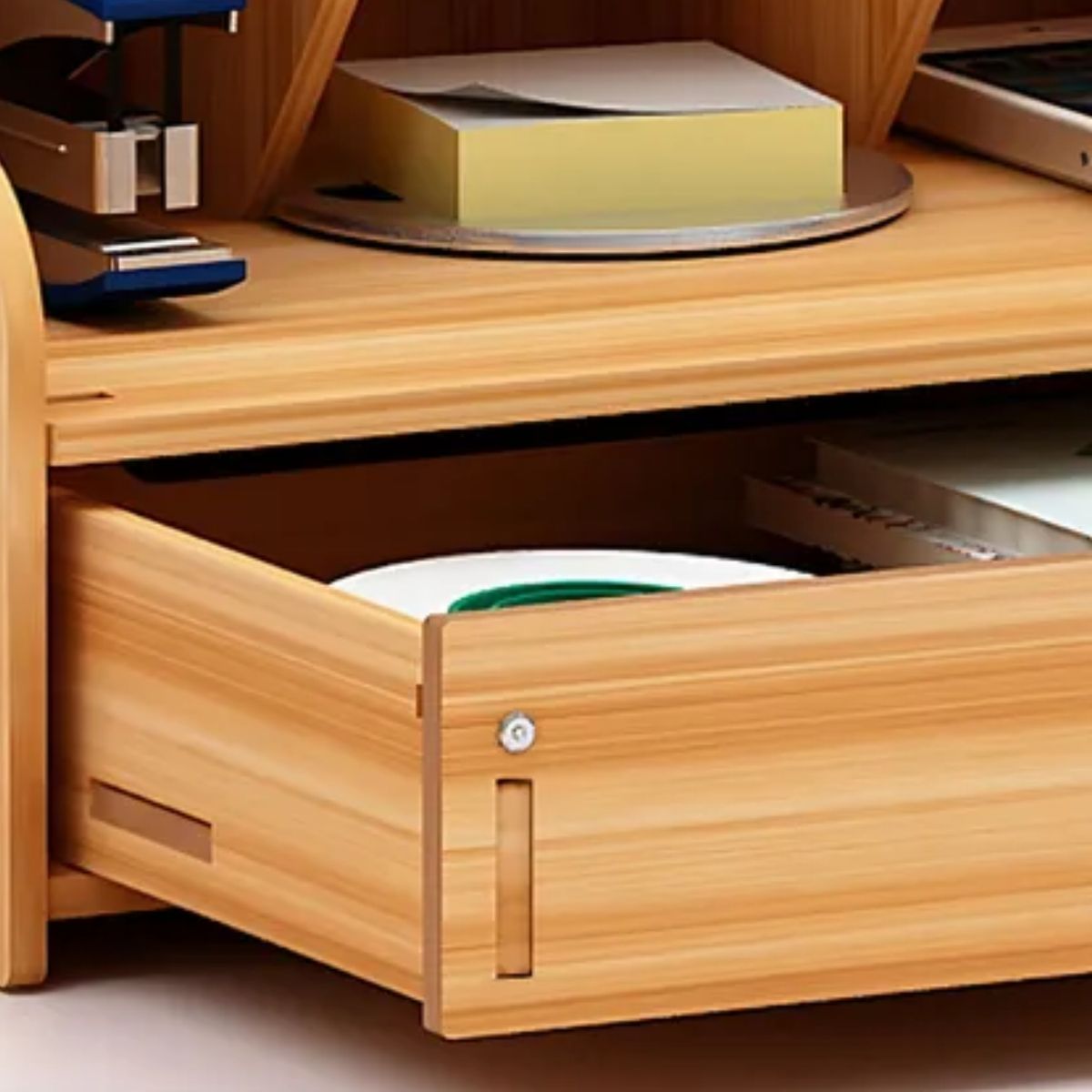 GENERICO - Organizador De Escritorio Madera Oficina Con Cajonera