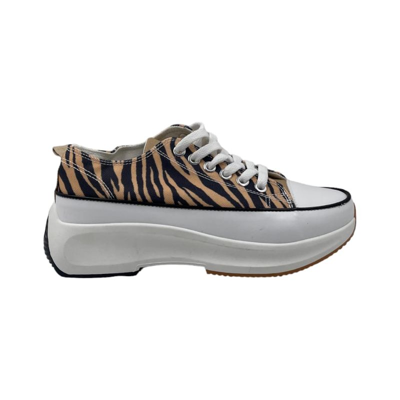 HERIEL - Zapatilla Beige Print Plataforma