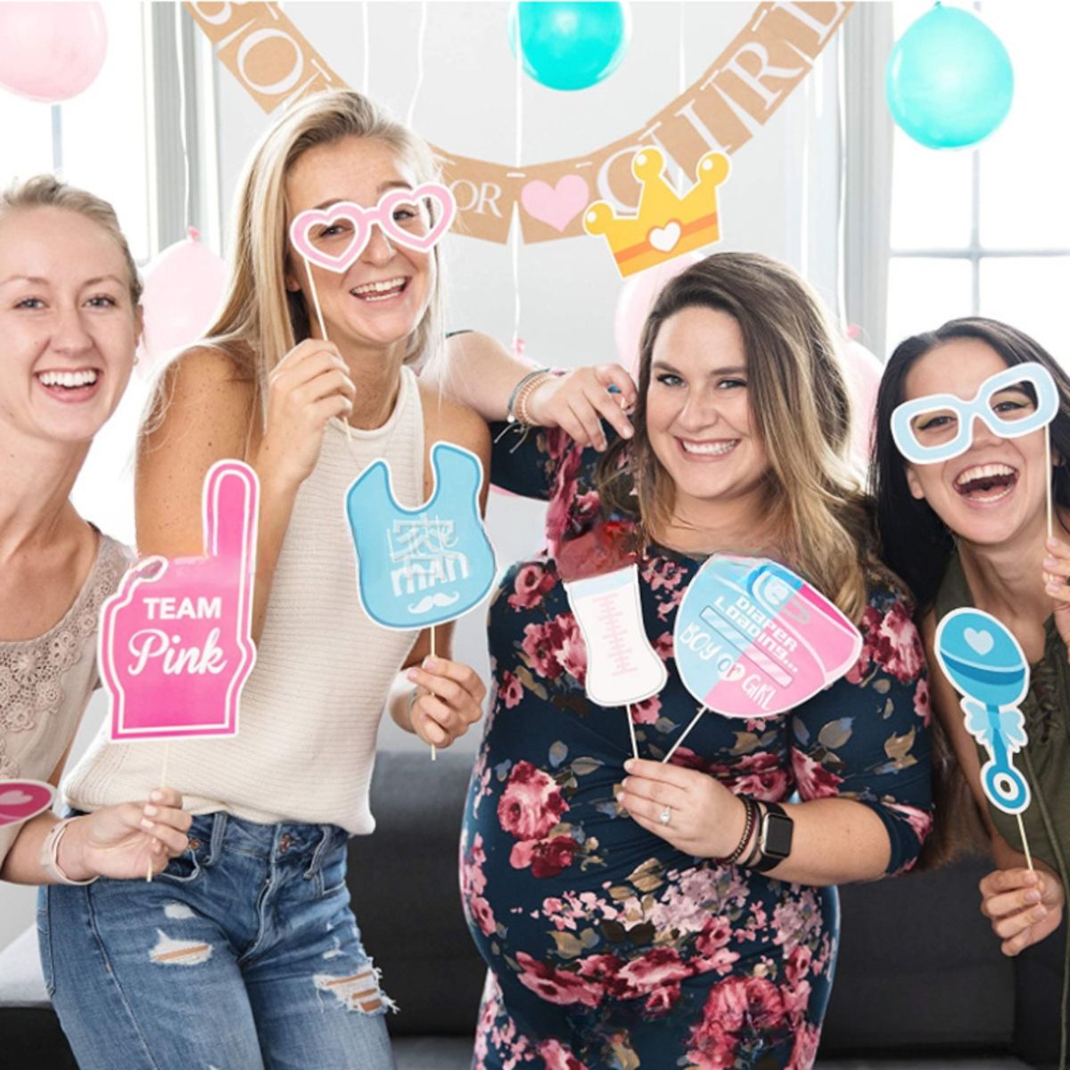 GENERICO - Set Decoración Globos Baby Shower Revelación De Genero Bebé