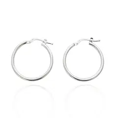 ANDREA COGGIOLA JOYAS - Aros Argolla Tubo Redondo 24mm Plata Fina 925