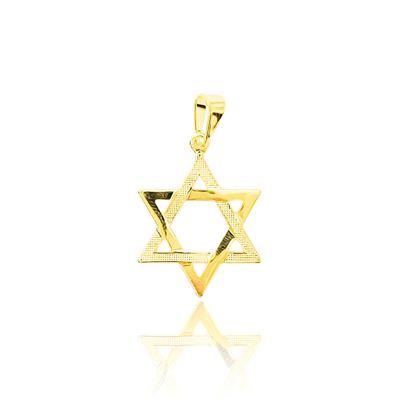 ANDREA COGGIOLA JOYAS - Colgante Estrella De David Satinada Enchapado Oro 18K
