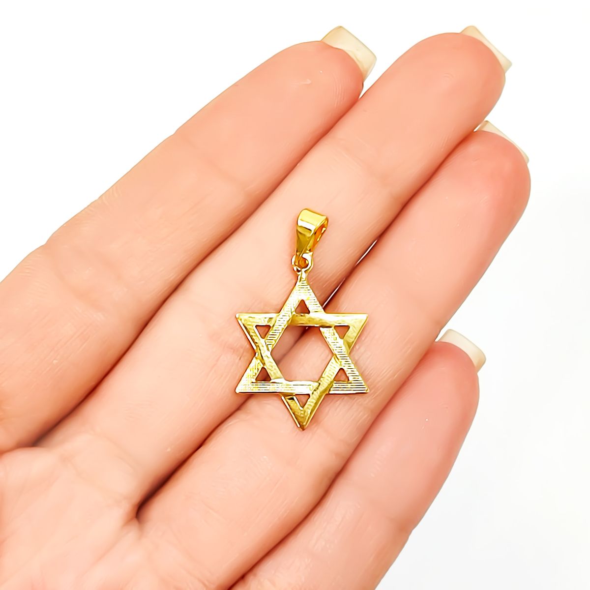 COGGIOLA - Colgante Estrella De David Satinada Enchapado Oro 18K