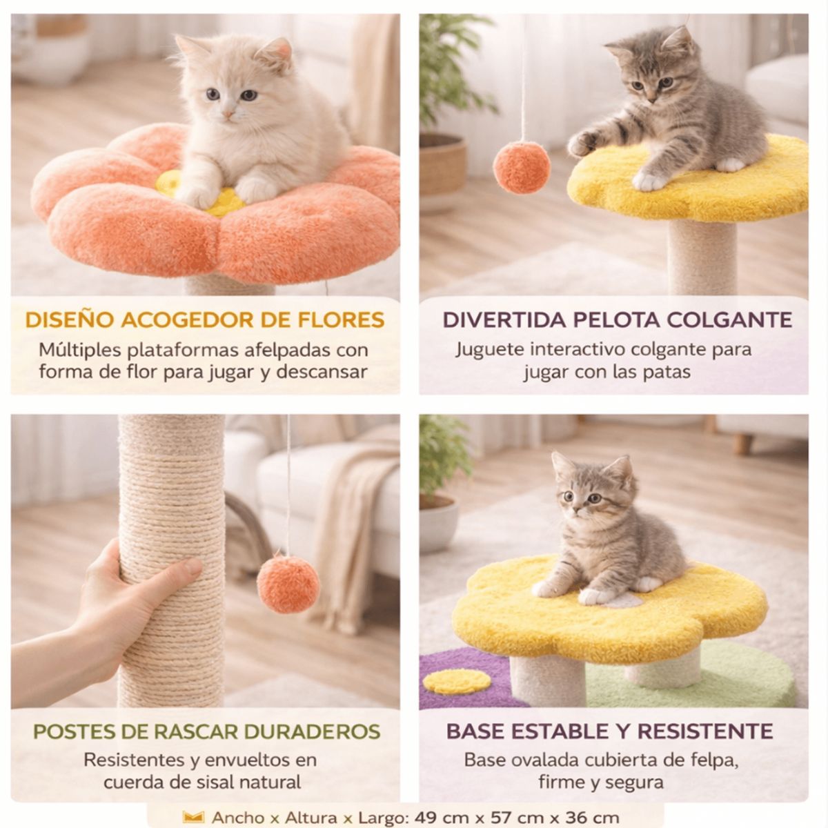 HOMER OUTDOOR - Rascador Para Gatos Cocolumpio Para Gatos De 4 Pisos