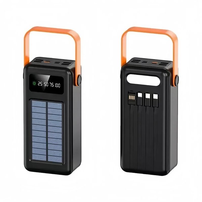 MUNDO MAGIA - Batería Portátil Power Bank Solar 50000mah Cables Integrados