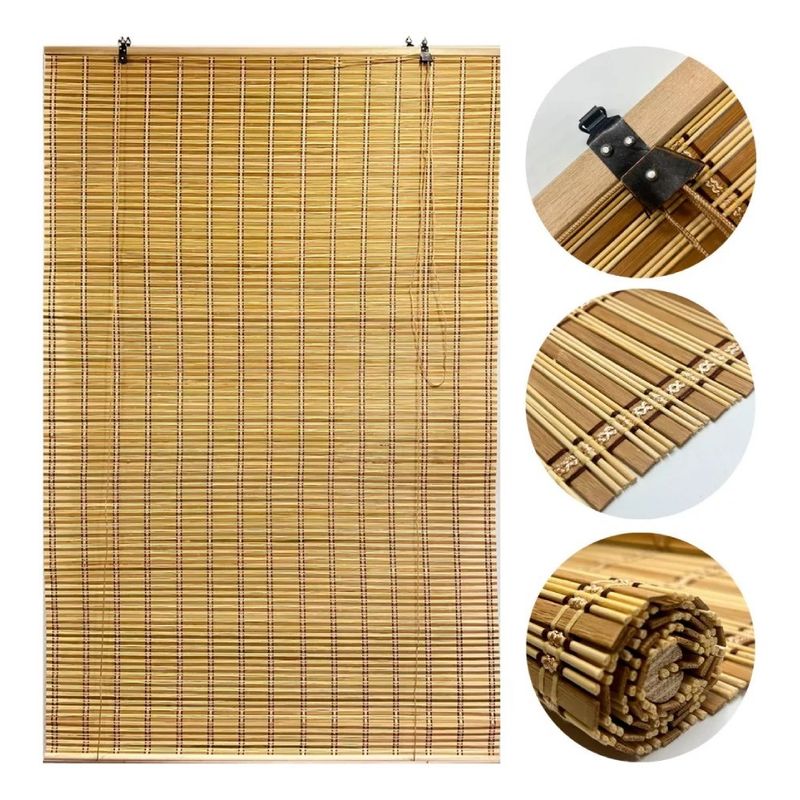 MUNDO MAGIA - Cortina Enrollable De Bambu Cortina Persiana Roller 90x180cm