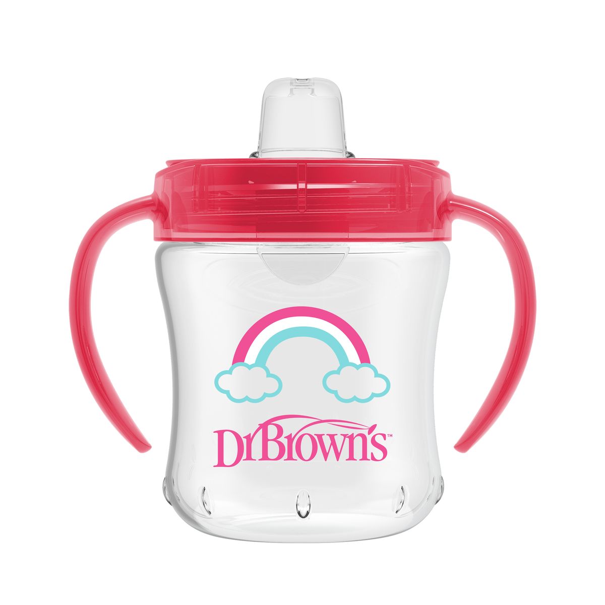DR BROWNS - Vaso Antiderrame Boquilla Blanda Dr Brown´s 180ml 6+m Rosa