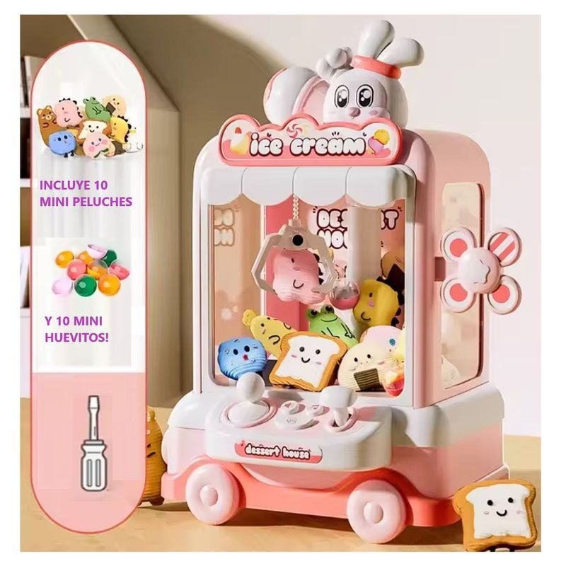 GENERICO - Máquina Mini Expendedora de Peluches y Juguetes 20 Un Rosa