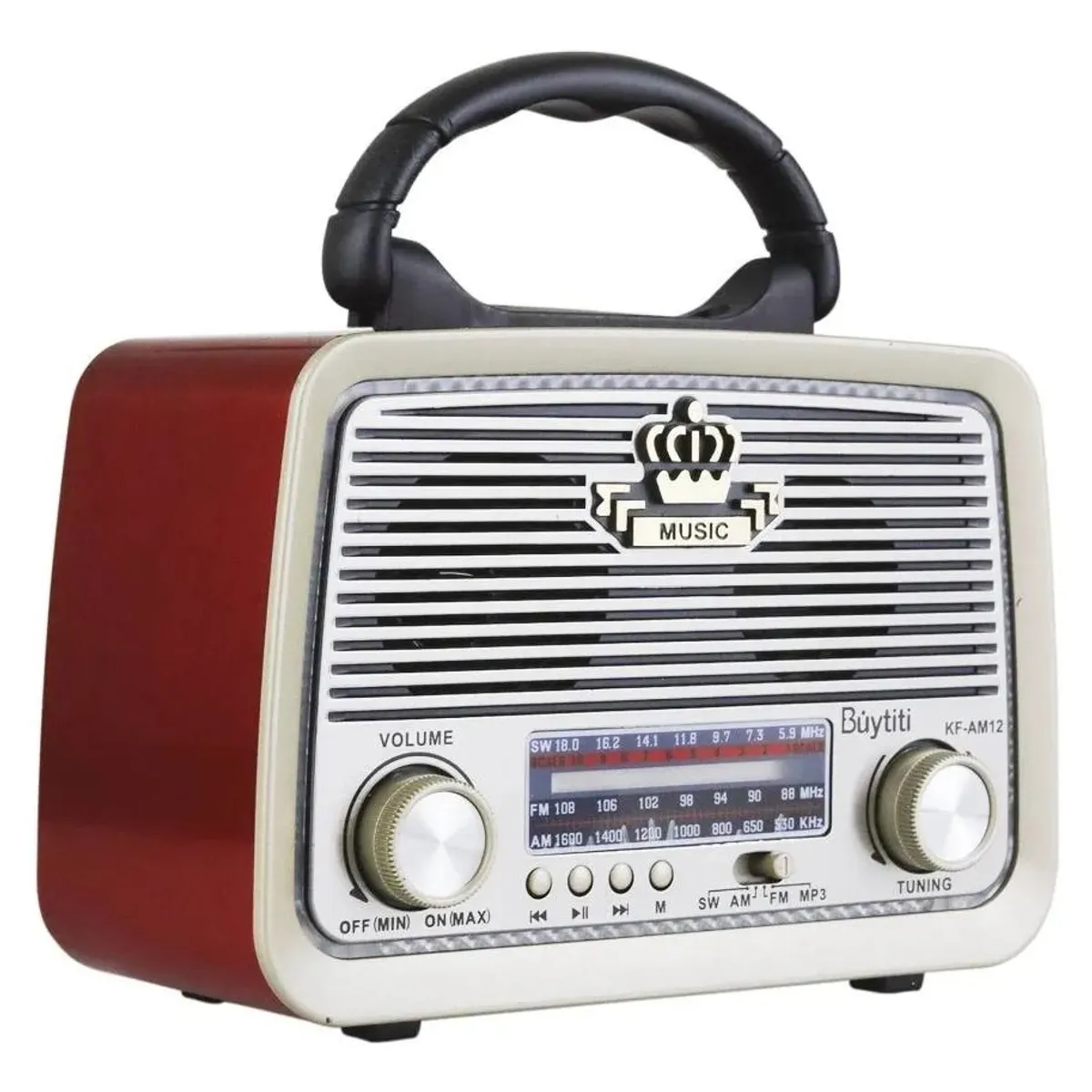 MUNDO MAGIA - Radio Linterna Portátil Bluetooth Recargable Y A Pilas Retro
