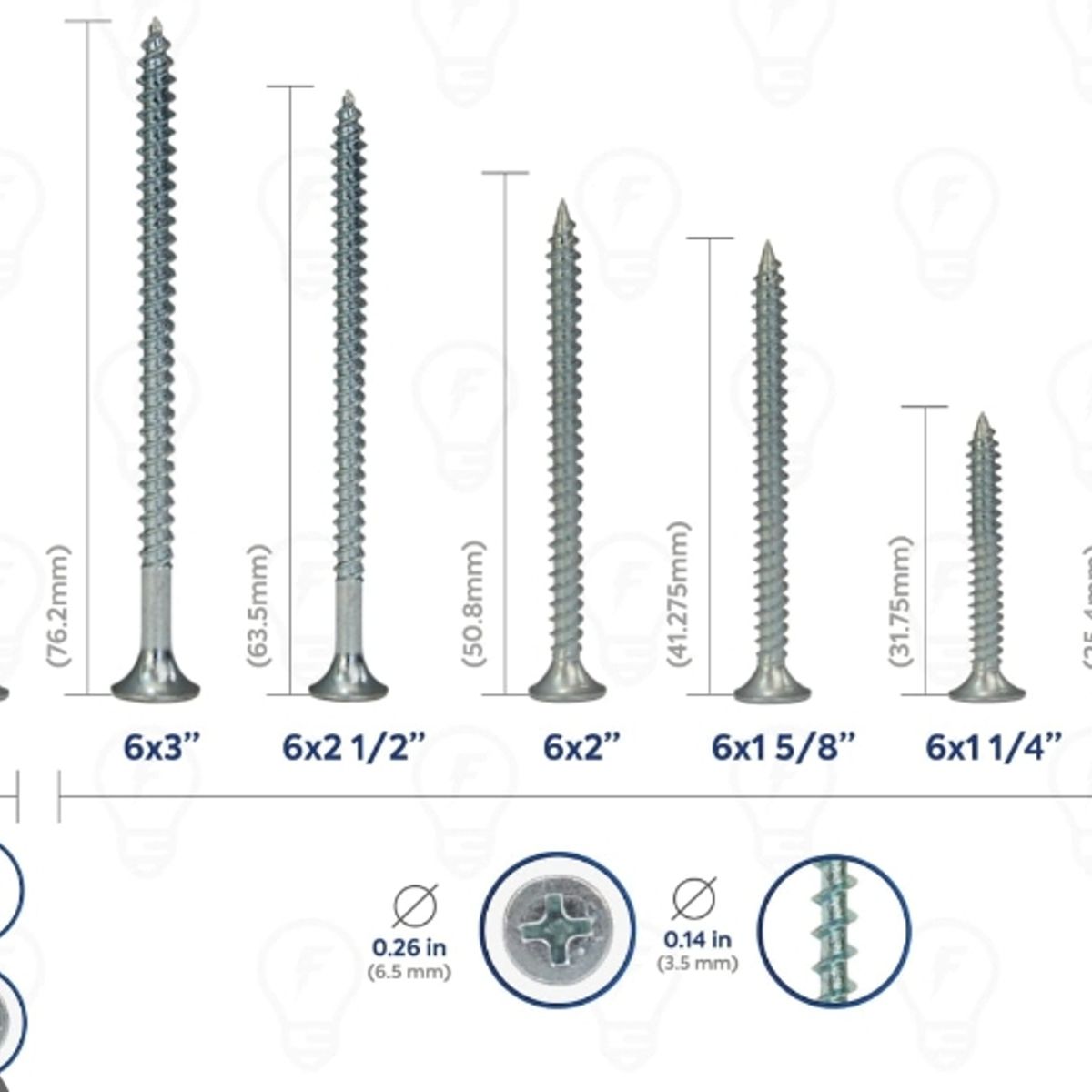 GENERICO - Tornillo Volcanita Punta Fina 6x2 Zinc 500 unds