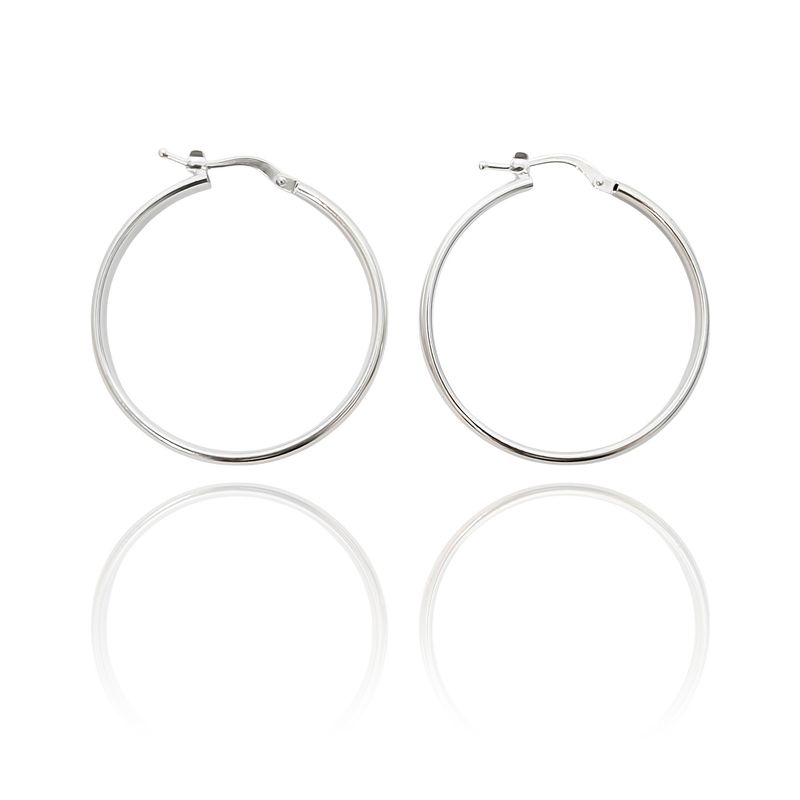 ANDREA COGGIOLA JOYAS - Aros Argolla 32mm Bisagra Plata Fina 925
