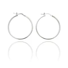 ANDREA COGGIOLA JOYAS - Aros Argolla 32mm Bisagra Plata Fina 925
