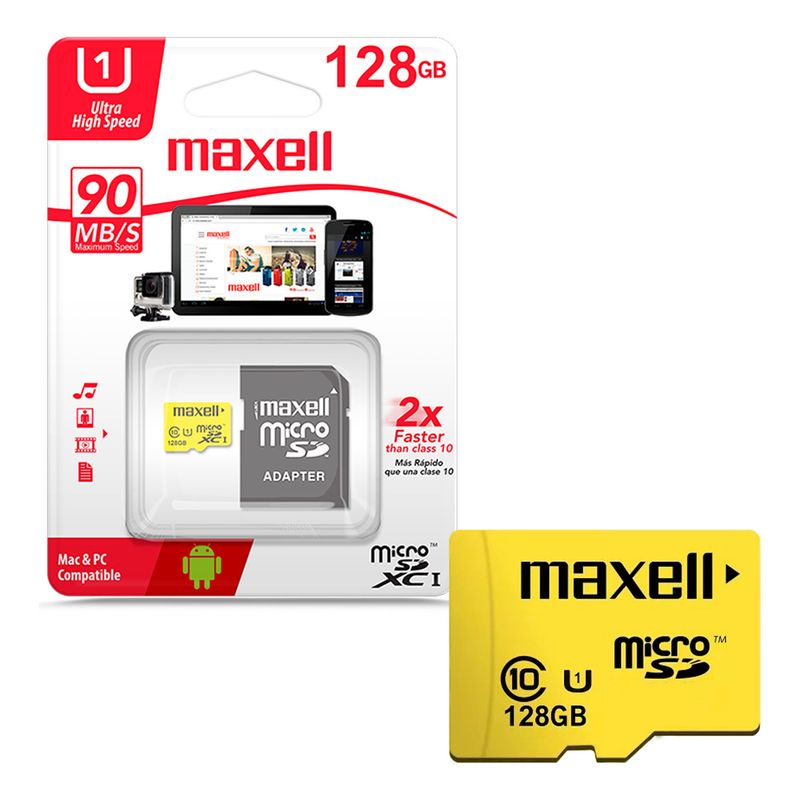 MAXELL - Tarjeta De Memoria Microsd 128gb Maxell Clase 10