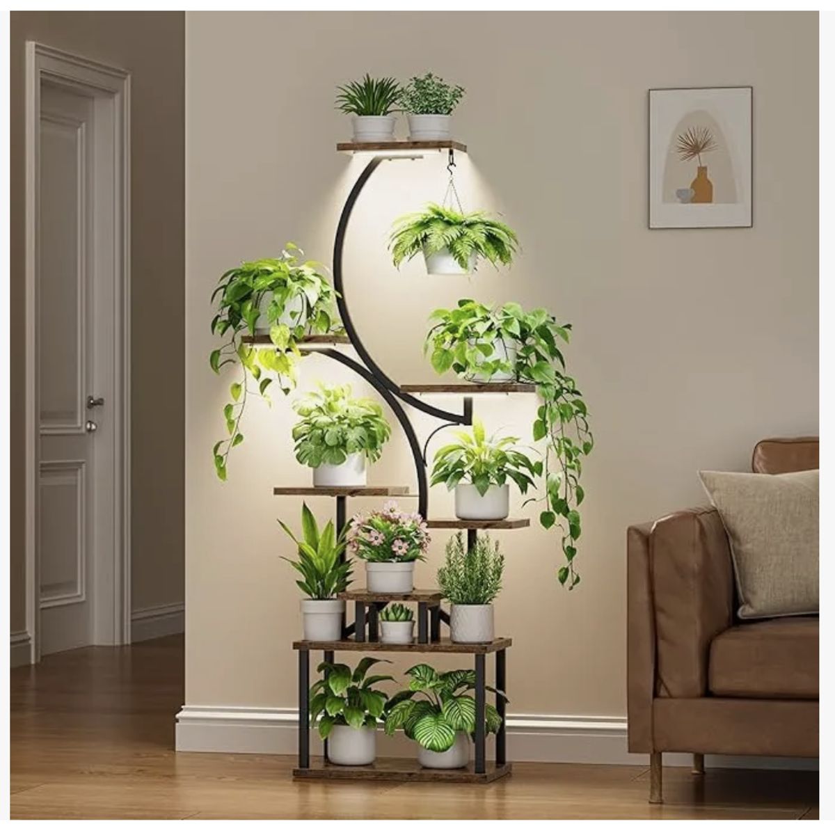 HOMER DESIGN - Organizador Repisa Decalacion Estante Planta Librero Con Luz ZWJ002-R