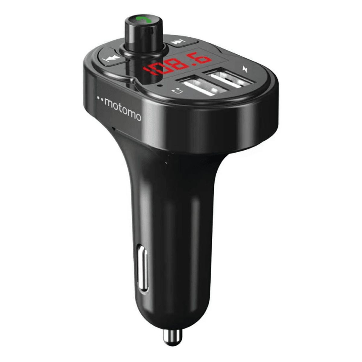 MOTOMO - Transmisor FM Receptor Bluetooth Carga USB Puerto TF MO-02