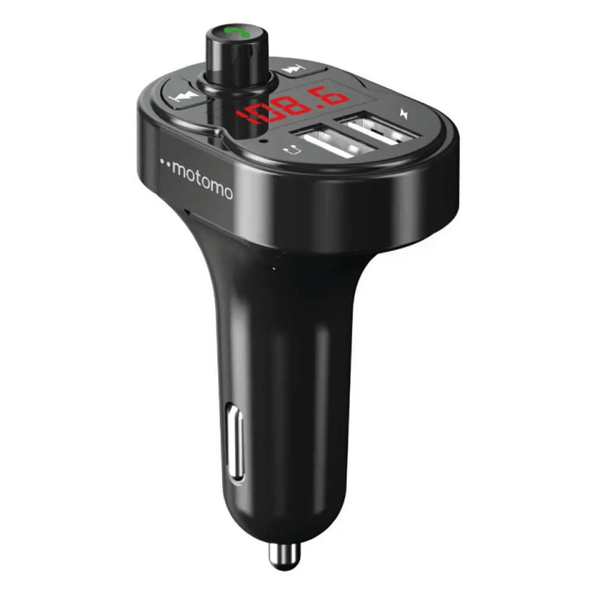 MOTOMO - Transmisor FM Receptor Bluetooth Carga USB Puerto TF MO-02