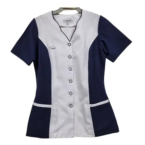 90 GRADOS - Chaquetilla Blanca con Laterales Azul Marino Para Mujer