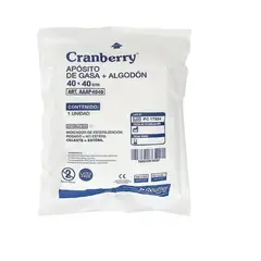 CRANBERRY - Aposito Gasa Algodón Esteril 40x40 Bolsa X10
