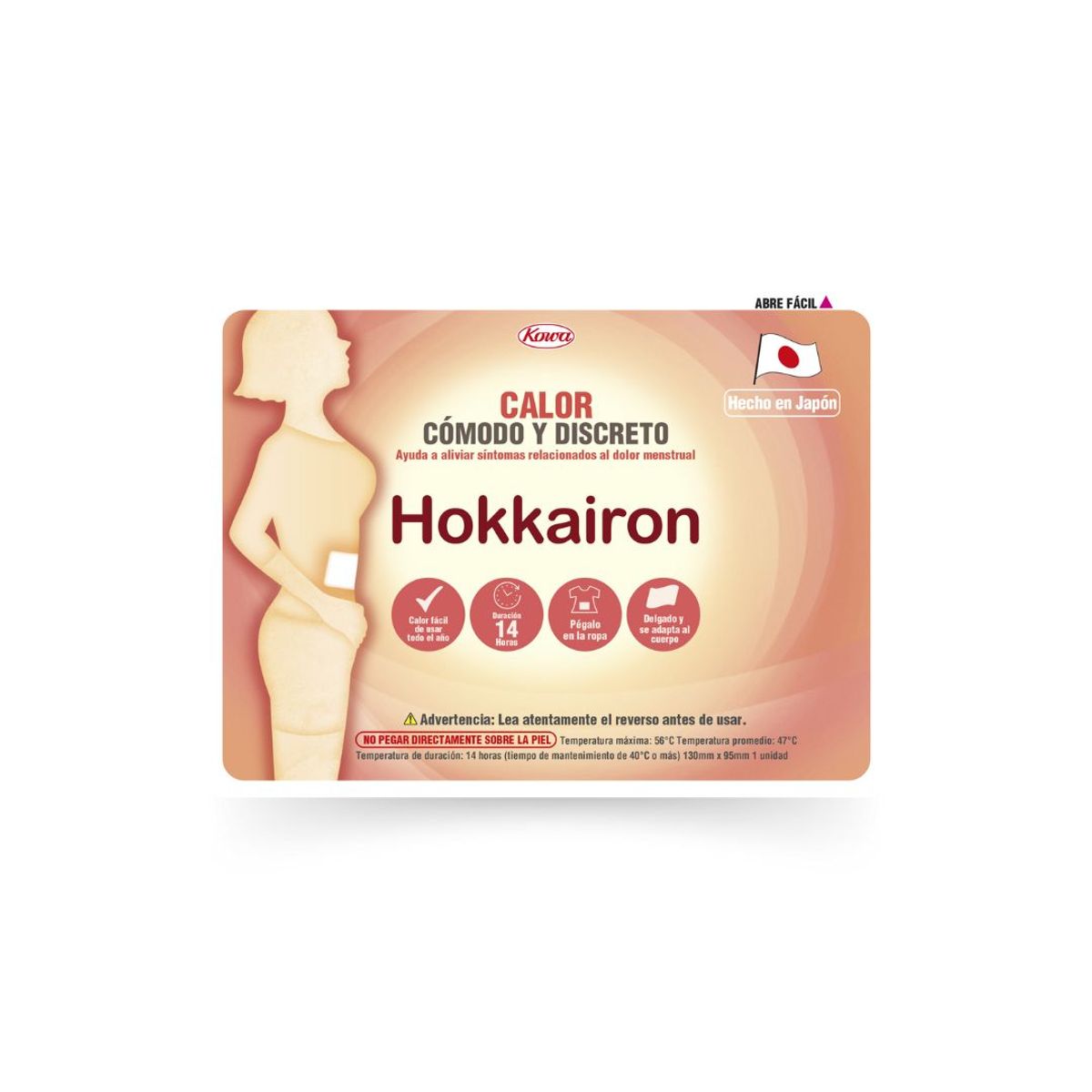 HOKKAIRO - Parche Térmico Hokkairon PACK X5 50 Uni Alivia Dolor Menstrual