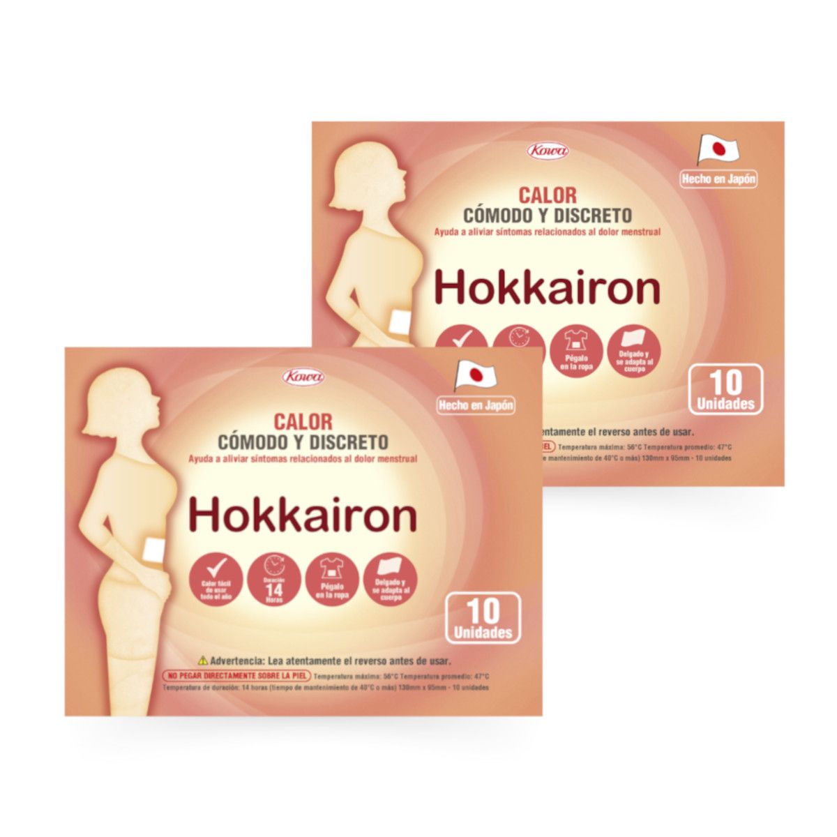 HOKKAIRO - Parche Térmico Hokkairon PACK X2 20Uni Alivia Dolor Menstrual