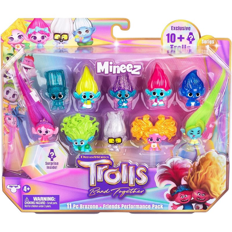 TROLLS - Trolls Mineez Set De 10 Mini Figura Coleccionables Original