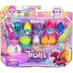 TROLLS - Mineez Set De 10 Mini Figura Coleccionables Original