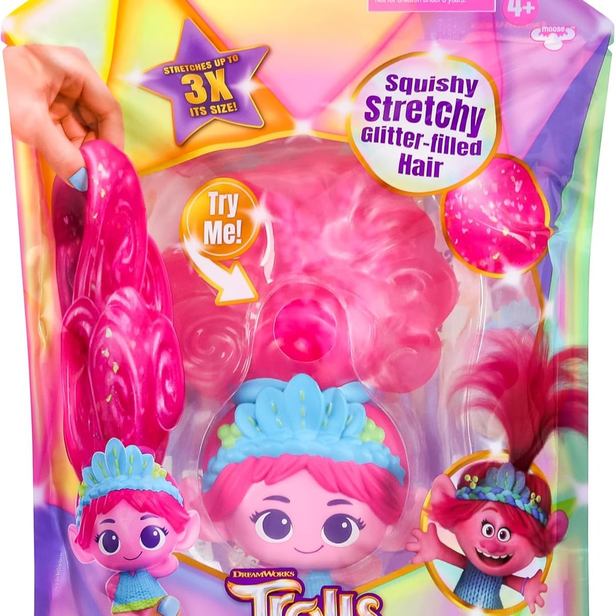 TROLLS - TROLLS Figura Gojitsu Trolls Poppy Pelo Glitter Estirable