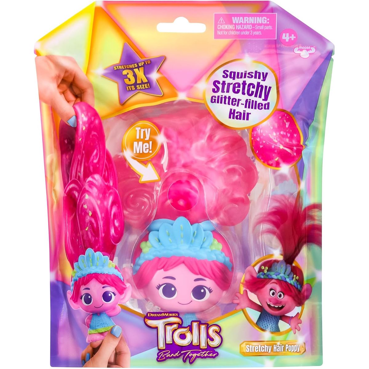 TROLLS - TROLLS Figura Gojitsu Trolls Poppy Pelo Glitter Estirable