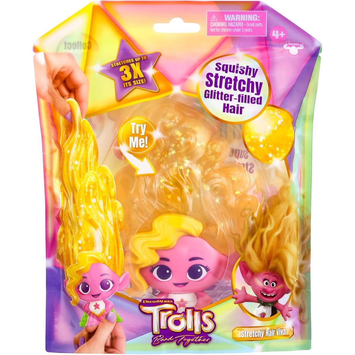 TROLLS - TROLLS Figura Gojitsu Trolls Viva Pelo Glitter Estirable