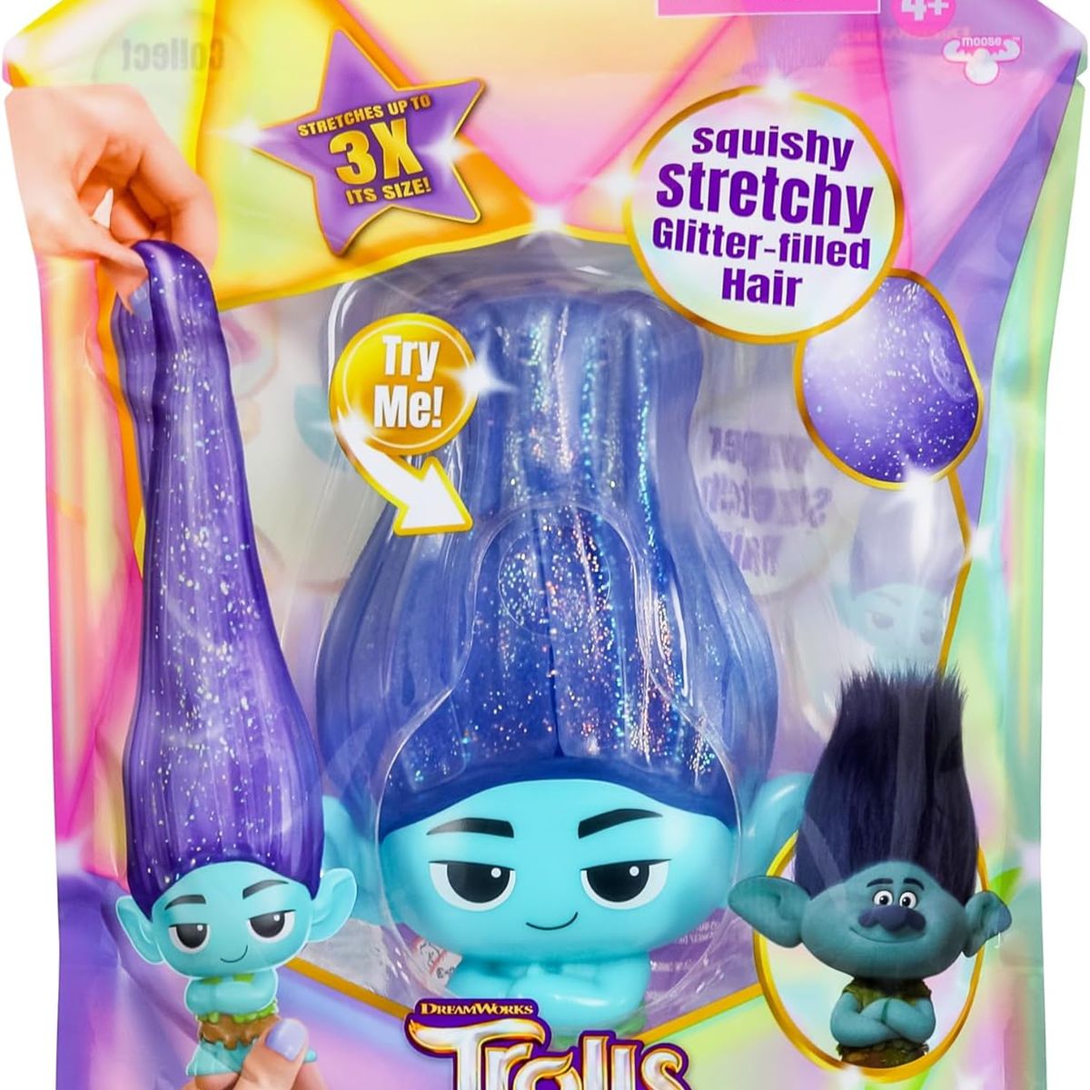 TROLLS - TROLLS Figura Gojitsu Trolls Branch Pelo Glitter Estirable