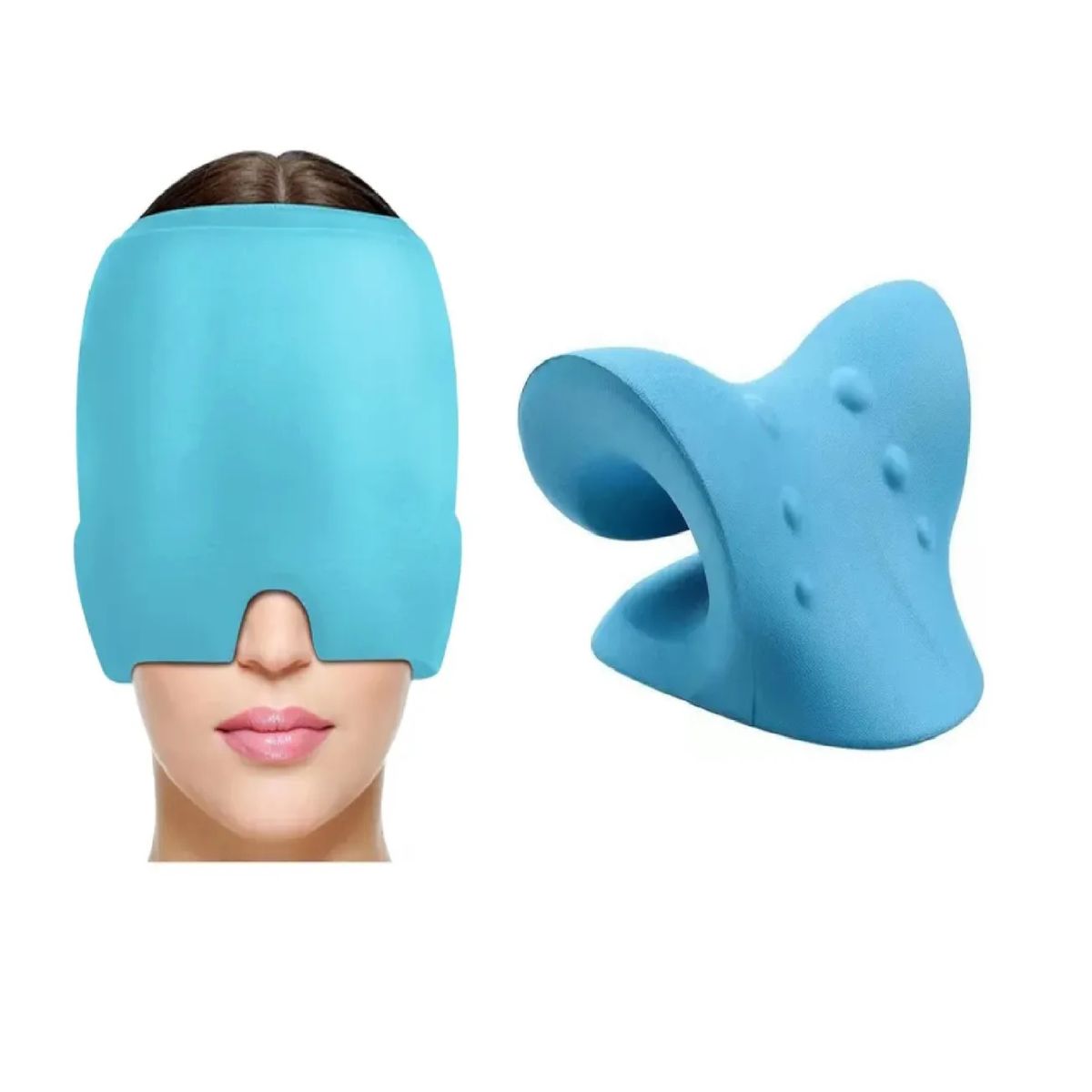 GENERICO - Gorro Gel De Migraña Terapia De Frío Mas Almohada Cervical