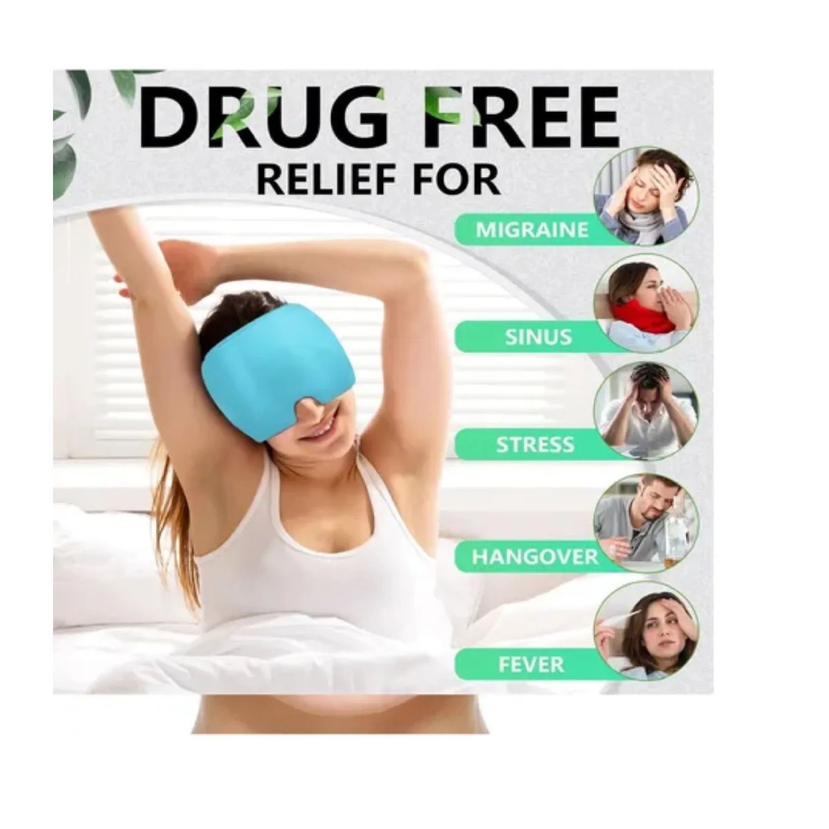 GENERICO - Gorro Gel De Migraña Terapia De Frío Mas Almohada Cervical