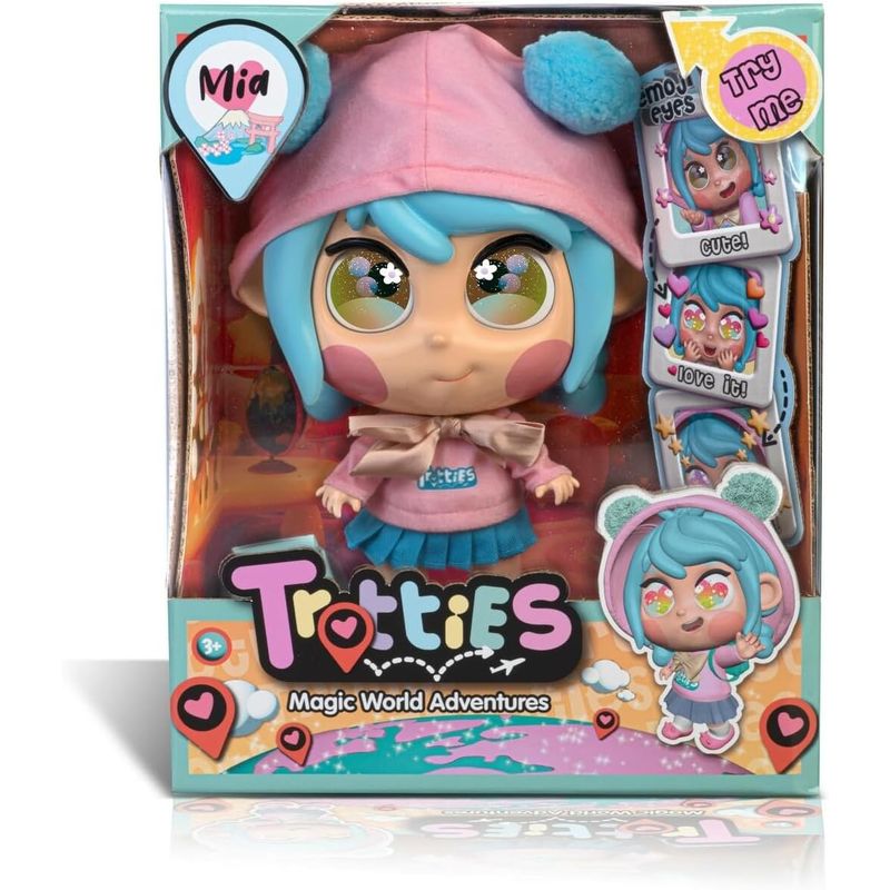 FAMOSA - Trotties Muñeca Emoji Ojos Modelo Mia