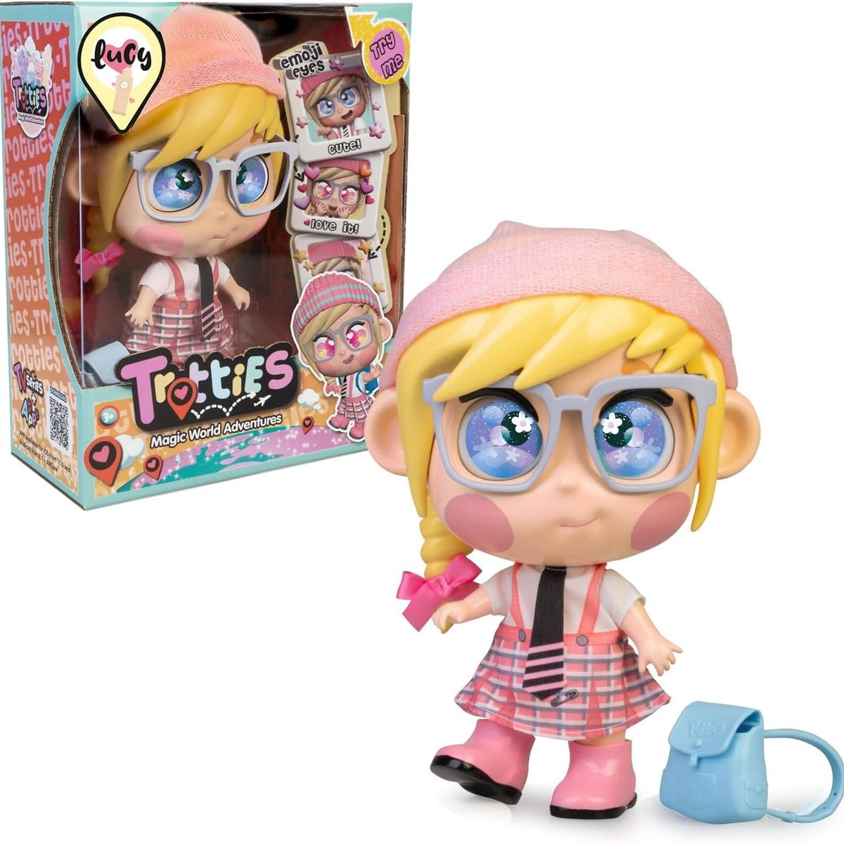 FAMOSA - Trotties Muñeca Emoji Ojos Modelo Lucy