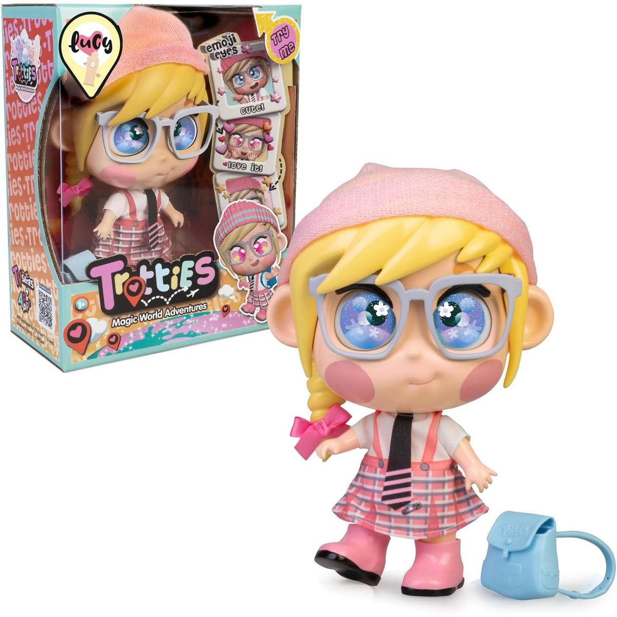 FAMOSA - Trotties Muñeca Emoji Ojos Modelo Lucy